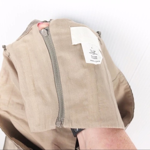 J Crew Silk Taffeta Strapless Taupe Sheath Dress - Picture 5 of 6